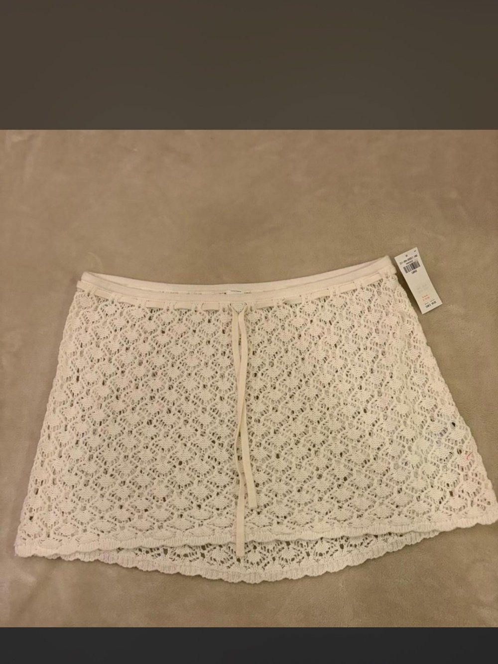 Hollister Cream Crochet Mini Skirt